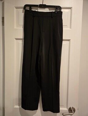Women's Classic Black Pleated Dress Pants
